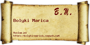 Bolyki Marica névjegykártya